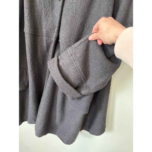 Sandro Women Gray Wool Jacket Coat 2x - Picture 3 of 7